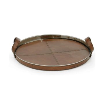 Go Home Brass & Leather Chapin Tray