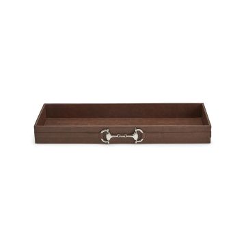 Two's Company Horse Country Long Bar/Table Tray With Metal Horse Bit Accent
